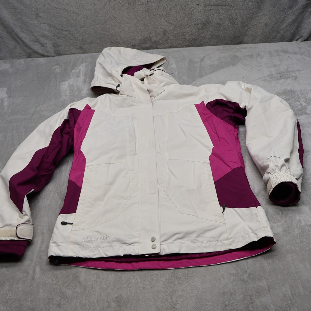 Columbia Jacket Womens Small Pink Waterproof Hooded Removable Fleece Liner 3in1